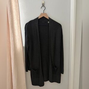 Charcoal Open-Front Women’s Cardigan